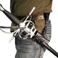 MASTER USA – Universal Leather Sword Frog – Steel 8-Inch Overall, None Listed