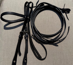 WEAVER Western Horse Browband Headstall w/ Split Reins BLACK LEATHER BRIDLE SET