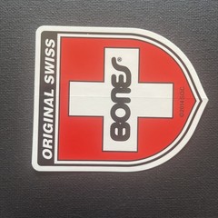 Vintage 2014 Bones Original Swiss￼Skateboarding Sticker Red, Black & White