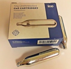10 CO2 cartg 12g NON-THREADED 12 gram EU C02 tire paintball air-soft 1 box of 10