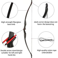30Lbs 57-INCH BLACK ARCHERY RECURVE BOW