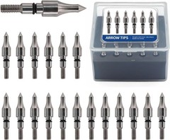 25Pcs 5/16″ Archery Field Points Screw-in Arrow Point 100 Grain Steel Field Tips