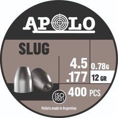 APOLO Slug HP 400 Count HOLLOW POINT 4.5mm .177 Caliber 12gr Airgun Pellets