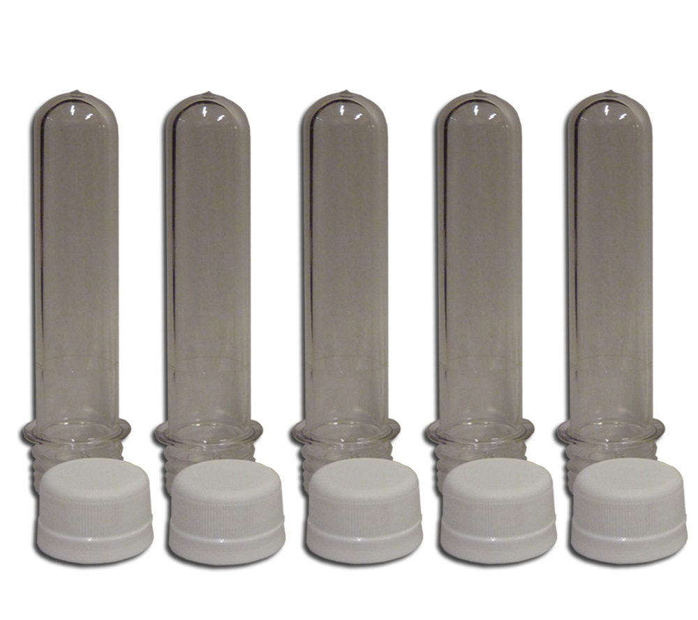 Cache Tube 5 pack Clear Waterproof Storage Container Baby Soda Bottle Preform