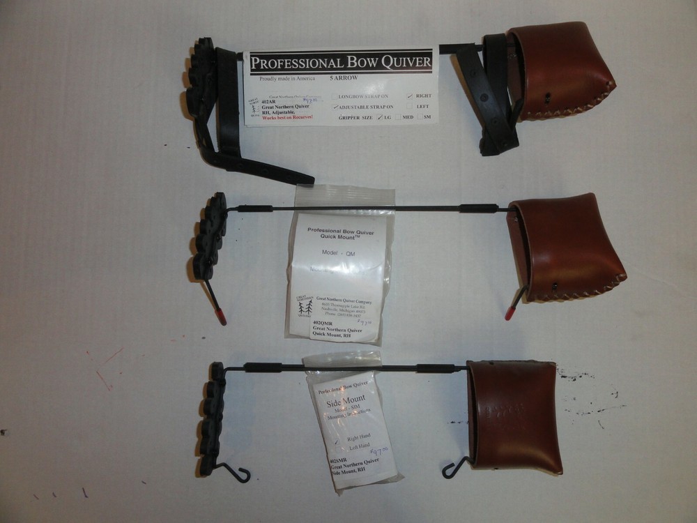 Great Northern Bow Quiver, LH or RH, Choose from 3 Different Styles