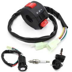 3 Function Left Starter Switch with 4 Wires Ignition Switch Key, Replacement