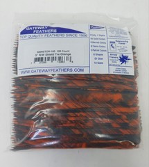 100pk Gateway Feathers 5″ Right Wing: Shield Tre Orange 500RSTOR-100