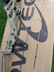 Bowtech Carbon One X RH Custom Order Tan Riser Black Limbs 70# w/Punisher Decals