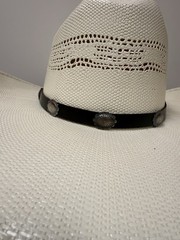 Native American Sterling Silver Concho Style Hat Band