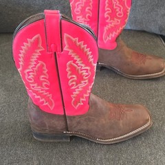 Nocona Boots FR4502 Pink & Brown Western Cowboy Boots Women’s US 10B
