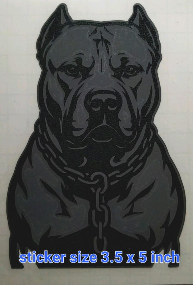Pitbull BigChainCollar Vinyl Decal Sticker Size 5×3.5in NEW Waterproof 100%vinyl