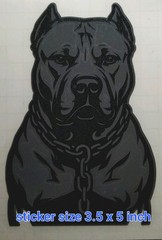 Pitbull BigChainCollar Vinyl Decal Sticker Size 5×3.5in NEW Waterproof 100%vinyl