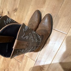 Dingo Brown Western Cowboy Boots Embroidered Shaft Pull Straps US 9