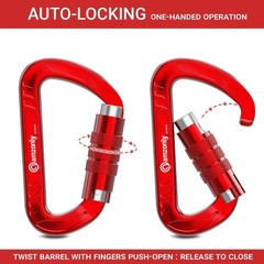 3Inch Auto Locking Carabiner Clips Heavy Duty, 12KN /2697Lbs Lightweight Keychai