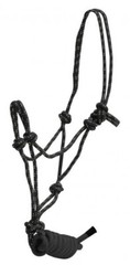 COWBOY KNOT HALTER Braided Nylon Rope with Removeable 7.5′ Lead with Rubber End