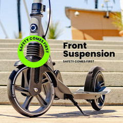 Kick Scooter for Kids 6+, Teens & Adults | Light up Wheels, Hand Brake, Rubber D