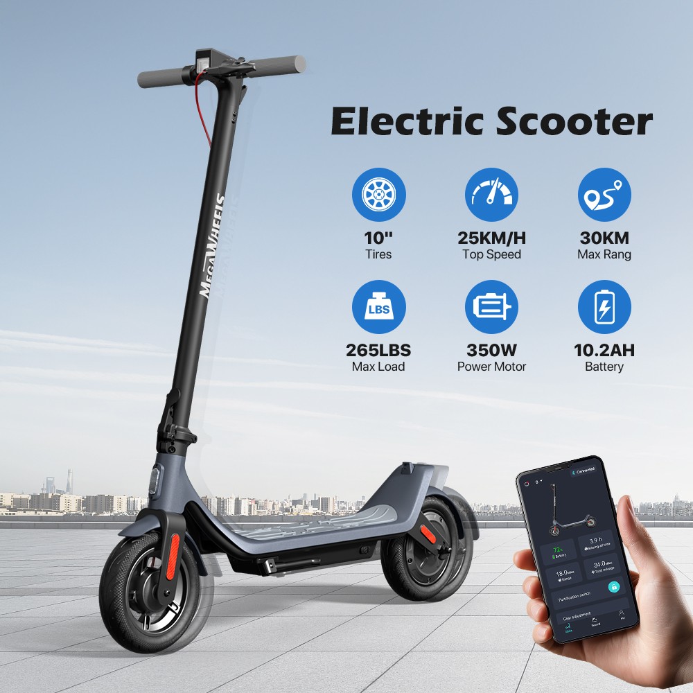 350W Electric Scooter Adults 30KM Long Range 10 inch Tire Commuter E-Scooter