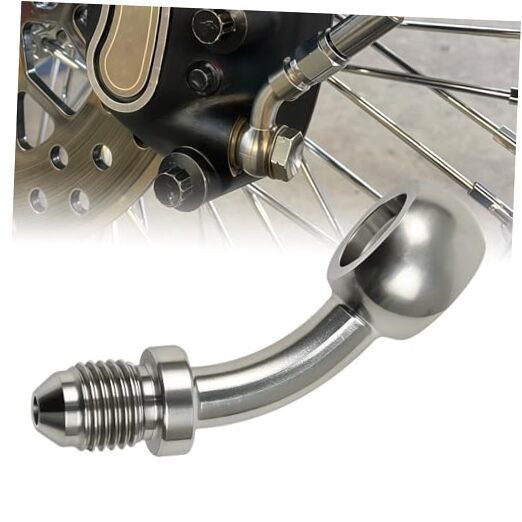 AN3 (3/8’‘) Male Banjo Fitting with 10mm Banjo Eye for AN3 PTFE Brake 45 Degree