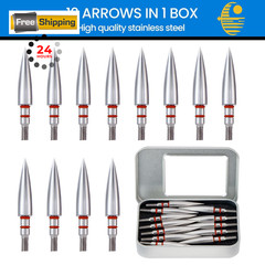 JGSDD 12pcs Archery Field Points, 100/125/150/300 Grain 5/16-100Gra», silvery