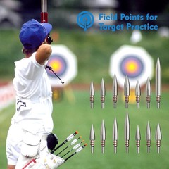 MOLFUZ 12pcs Archery Field Points 100/125/150/200/300 Grain, Stainless Steel Scr
