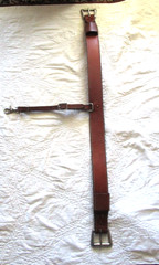 36″ WESTERN BROWN LEATHER REAR CINCH W/28″ REAR FLANK STRAPS