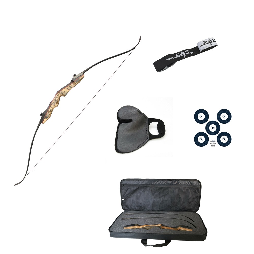 SAS Sage Premier 62″ Takedown Recurve Bow Combo Package with Case, Armguard