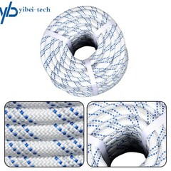 1/2inch x120FT Double Braided Rope Breaking Strength 1485 Pounds White Blue Grey