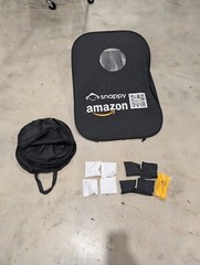 Snappy Amazon Folding Compact Cornhole Game W/ 2 Boards 8 Bags & Carry Bag
