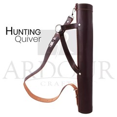 Genuine Leather Back / Side Arrow Quiver Handmade Archery Arrow Holder Adjustabl