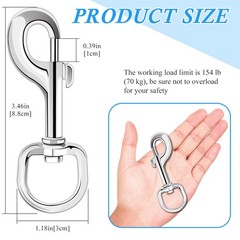 8 Pcs Swivel Eye Bolt Snap Hooks Heavy Duty Eye Bolt Clips Zinc Alloy Single End