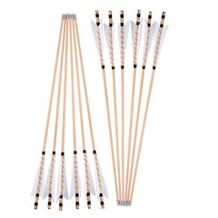 12X 32″ Archery Feather Wooden Arrows Traditional Longbow Recurve Bow Hunting