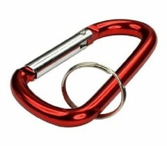 2pc 3″ Aluminum RED Carabiner D Shape Buckle Pack Spring Snap Keychain Clip Hook