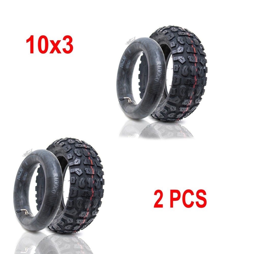 2 PCS 10×3 Tire fit 255×80 & 80/65-6O Anti-Slip Off-Road for Electric Scooter