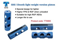 SHS – 15T «swiss-cheesing» Piston for airsoft AEGs- TT0093 – Blue
