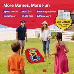 Versatile 21+ Game Cornhole Set with 8 Bean Bags – Perfect for Family Fun
