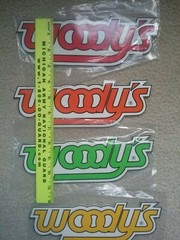 Woodys traction products vinyl decal (Red or Green)