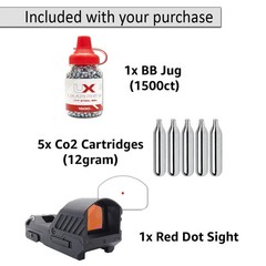 Umarex Brodax .177 Cal Air Pistol CO2 BB Gun w/ Optic, BB & CO2 Bundle (2252109)