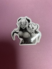 black and white waifu lewd stickers #4