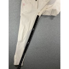 Tailored Sportsman White Trophy Hunter Breeches Tan Knee Patch Womens 26 1272