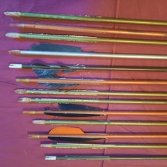 13 Vintage Metal Arrow Shafts, 5/16″ , 30″ – 32″ Long