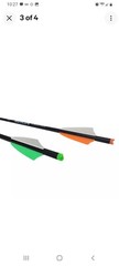 SAS 15″ Manticore Carbon Bolts for Hunting Recurve Crossbow- 6/Pack No Tips