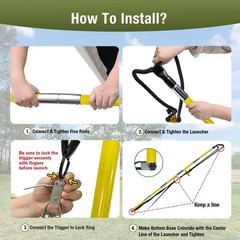 Arborist Throw Line Rope Launcher Slingshot Kit Long Pole Trigger Yellow