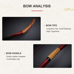 Archery Traditional Recurve Bow 15-50lb Mongolian Horse Bow Hunting Arrow Target