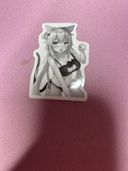 black and white waifu lewd stickers #11