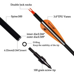 31inch Carbon Arrow Archery Targeting Practice Hunting Arrows for Compound & …