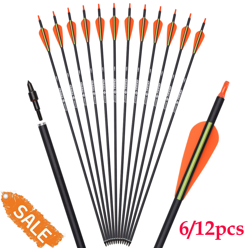 12PCS Carbon Archery Arrow 26 28» Hunting Arrow for Practice Shooting Targeting