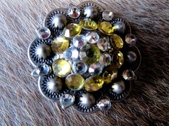 4 Conchos Rhinestone Bling Horse Saddle Bridle Tack Western Berry Concho CO366