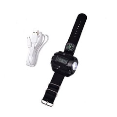ABS Flashlight LED Torch Compass Tactical LED Rechargeable Outdoor Sport Watch