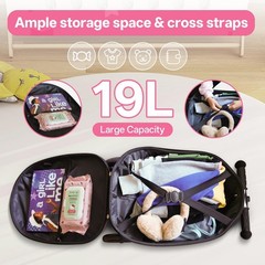 2-in-1 Kids Scooter Suitcase, 19in Large Capacity Ride-On Luggage with LED Li…