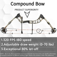 Compound Bow Arrow Kit 0-70lbs Adjustable Shooting Hunting Target Practice Sport